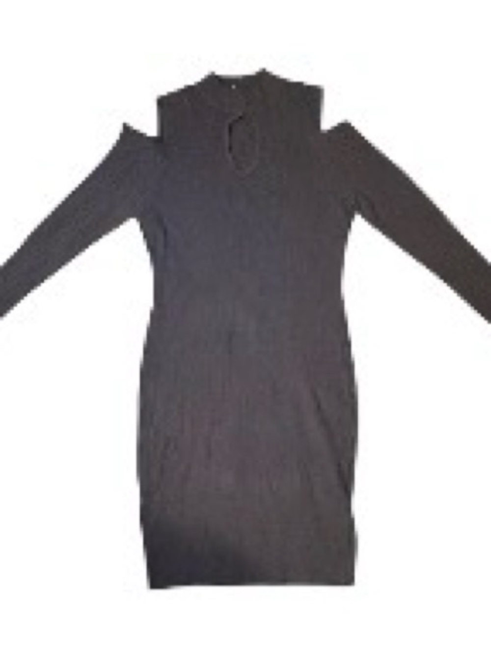 Say What? Charcoal Gray Cold-Shoulder Long Sleeve Bodycon Dress